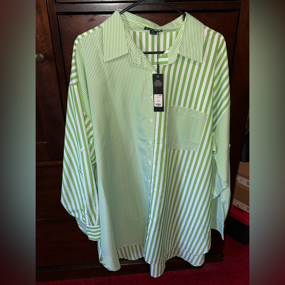 Green Striped Shirt
